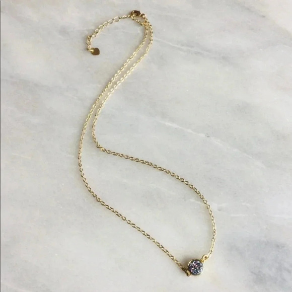 Petite Rainbow Druzy Gold Plated Necklace - Picture 2 of 8